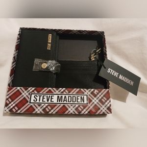 Steve Madden 2-Piece Black Wallet And Card Case